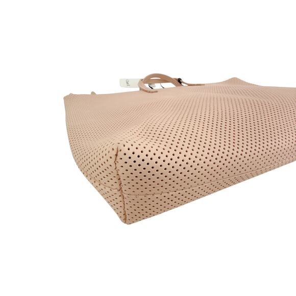 CLARE V. Attache Tote in Ballet Perforated with Leather Link Strap - Picture 10 of 14